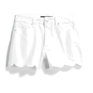Tinsel White Scalloped Denim Shorts